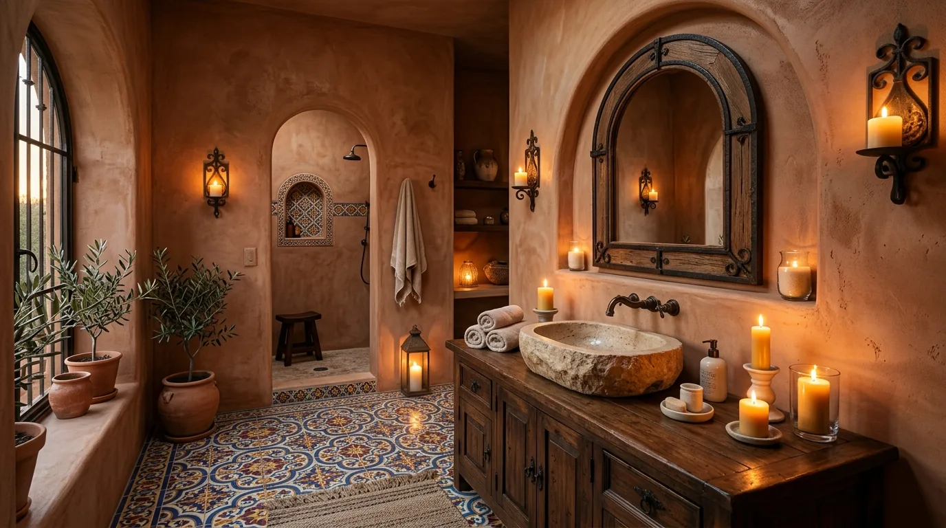 Use carved wood to add old-world depth inspiration for a Spanish-style home.